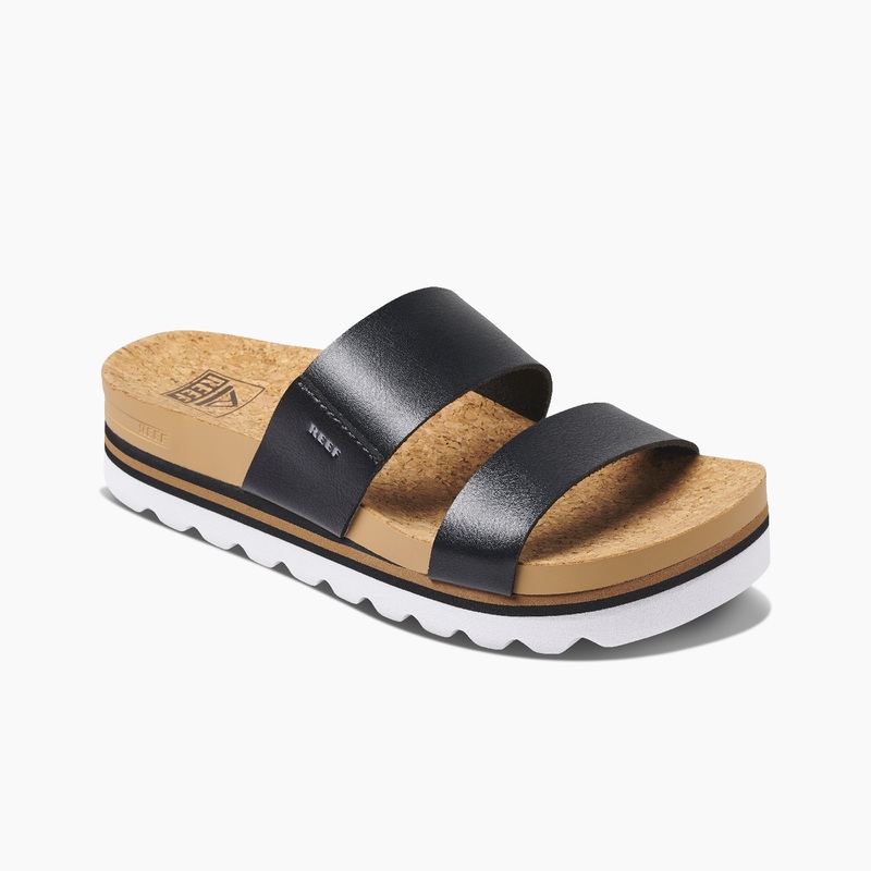 Black Women\'s Reef Cushion Vista Hi Slides | OyEAZ4u5VXA