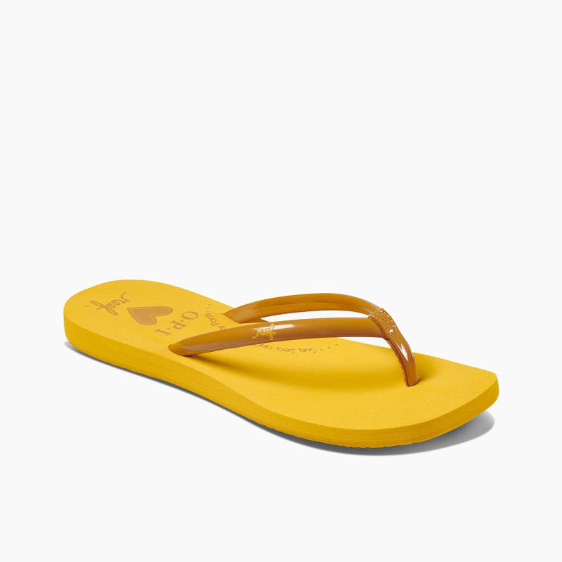 Orange Brown Women's Reef Seas X Opi Flip Flops | GS3z5trwEer