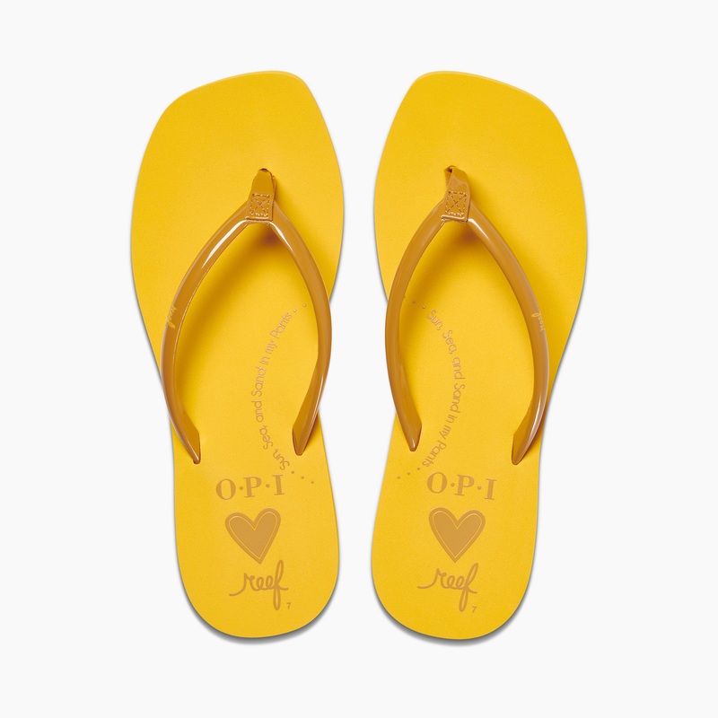 Orange Brown Women\'s Reef Seas X Opi Flip Flops | GS3z5trwEer