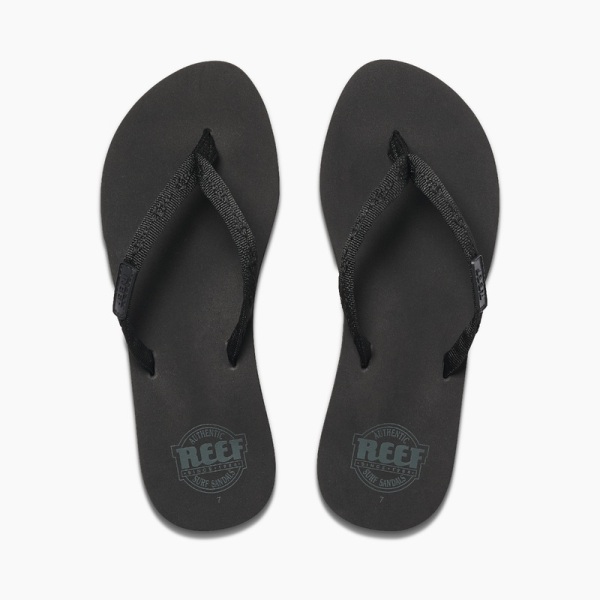 Black / Black Women's Reef Ginger Flip Flops | UwGGxV634u8