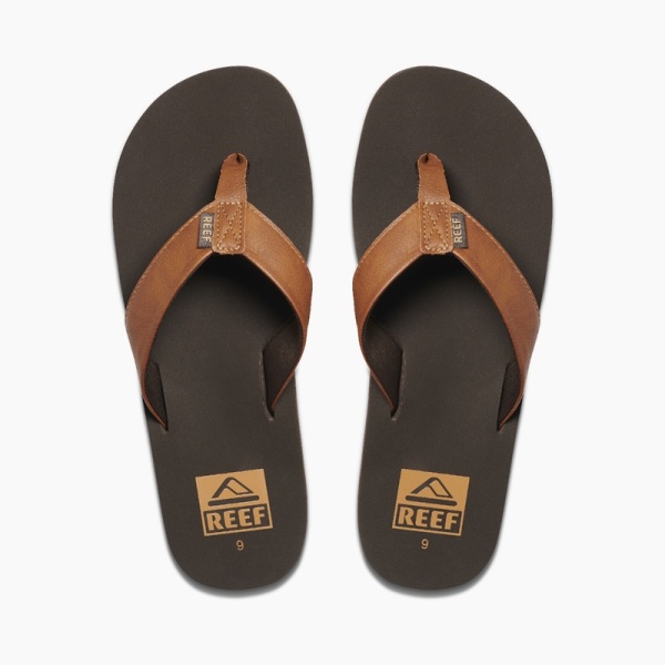 Brown Men's Reef Twinpin Flip Flops | 5l8dFxgqppN