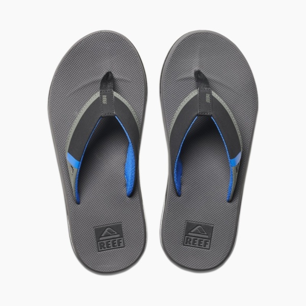 Grey / Blue Men's Reef Fanning Low Flip Flops | IQA1E4YYp1R