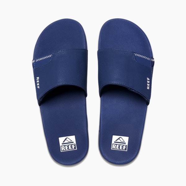 Navy Men's Reef Fanning Slides | 8tBoZVYQD58