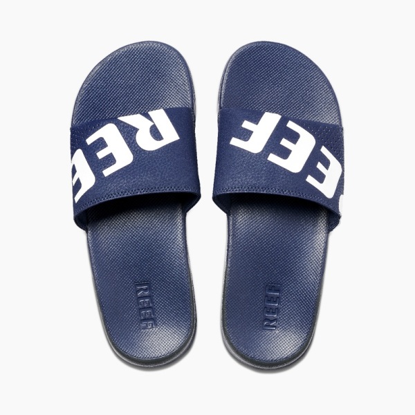 Navy / White Men's Reef Reef One Slides | nRf3xjyLc7e