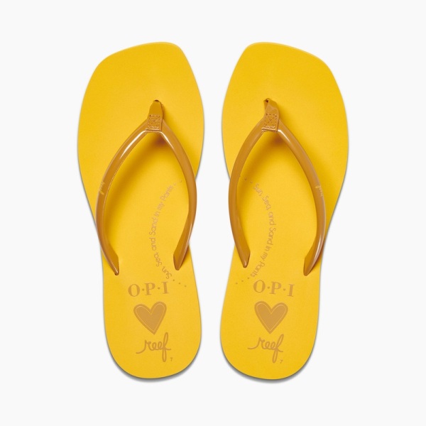 Orange Brown Women's Reef Seas X Opi Flip Flops | GS3z5trwEer